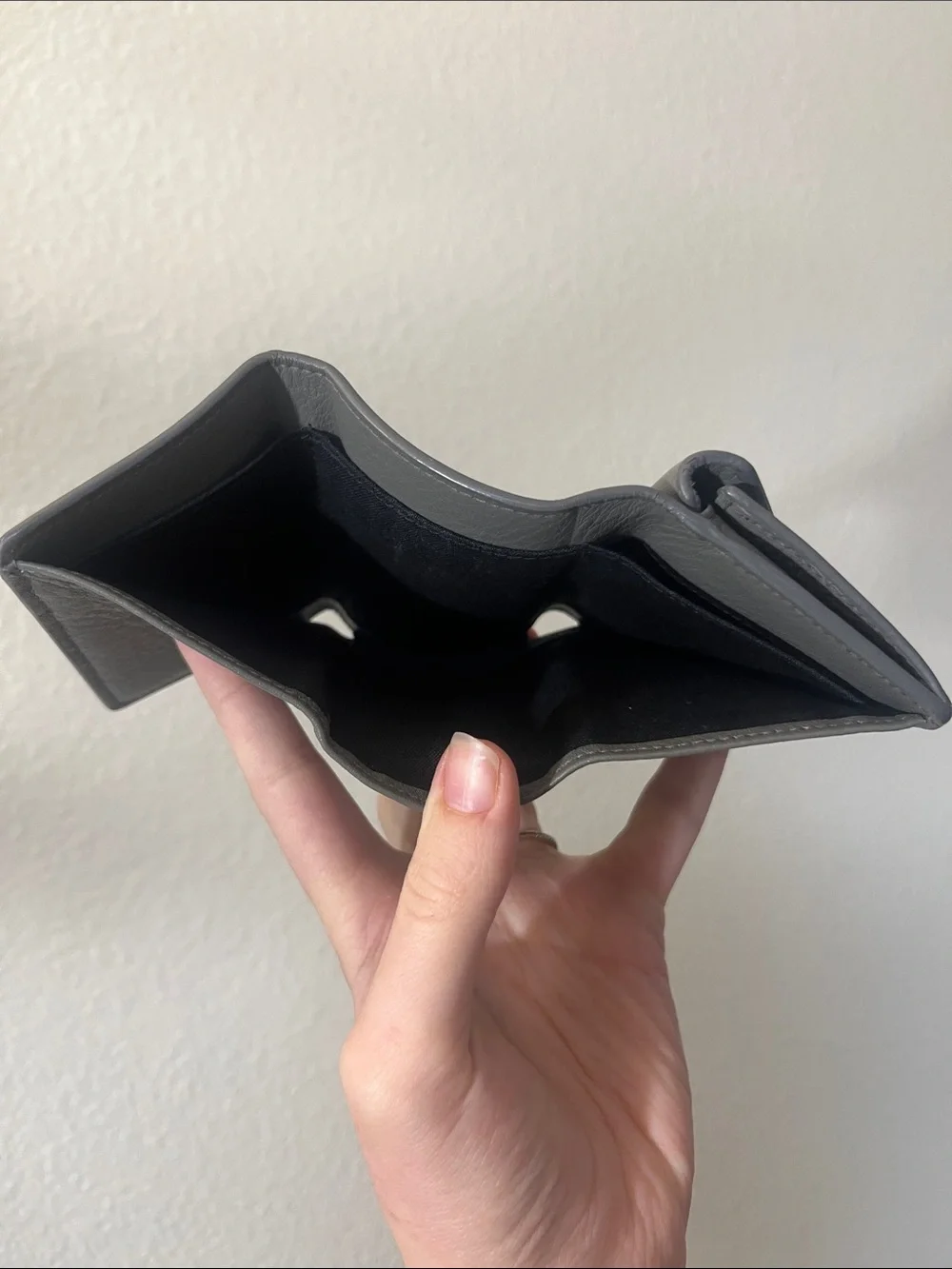 Balenciaga Dark Gray Envelope Leather Tri-Fold Wallet